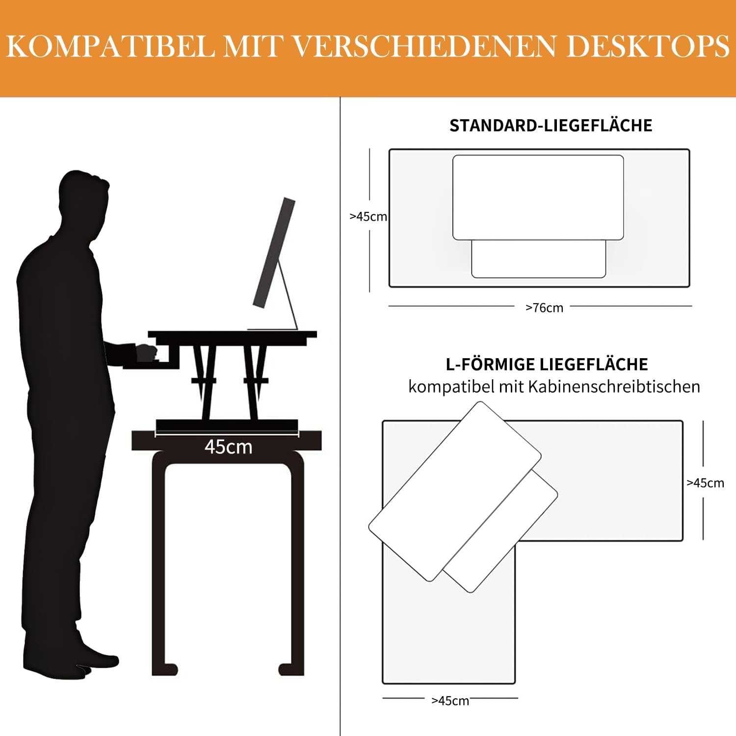 Ergonomiczny stojak do pracy biurowej regulacja wysokości 101x40cm