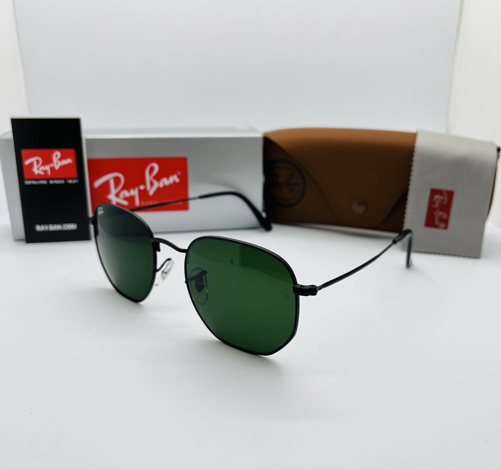 Солнцезащитные очки Ray Ban Hexagonal 3548 Black-Green 56мм стекло