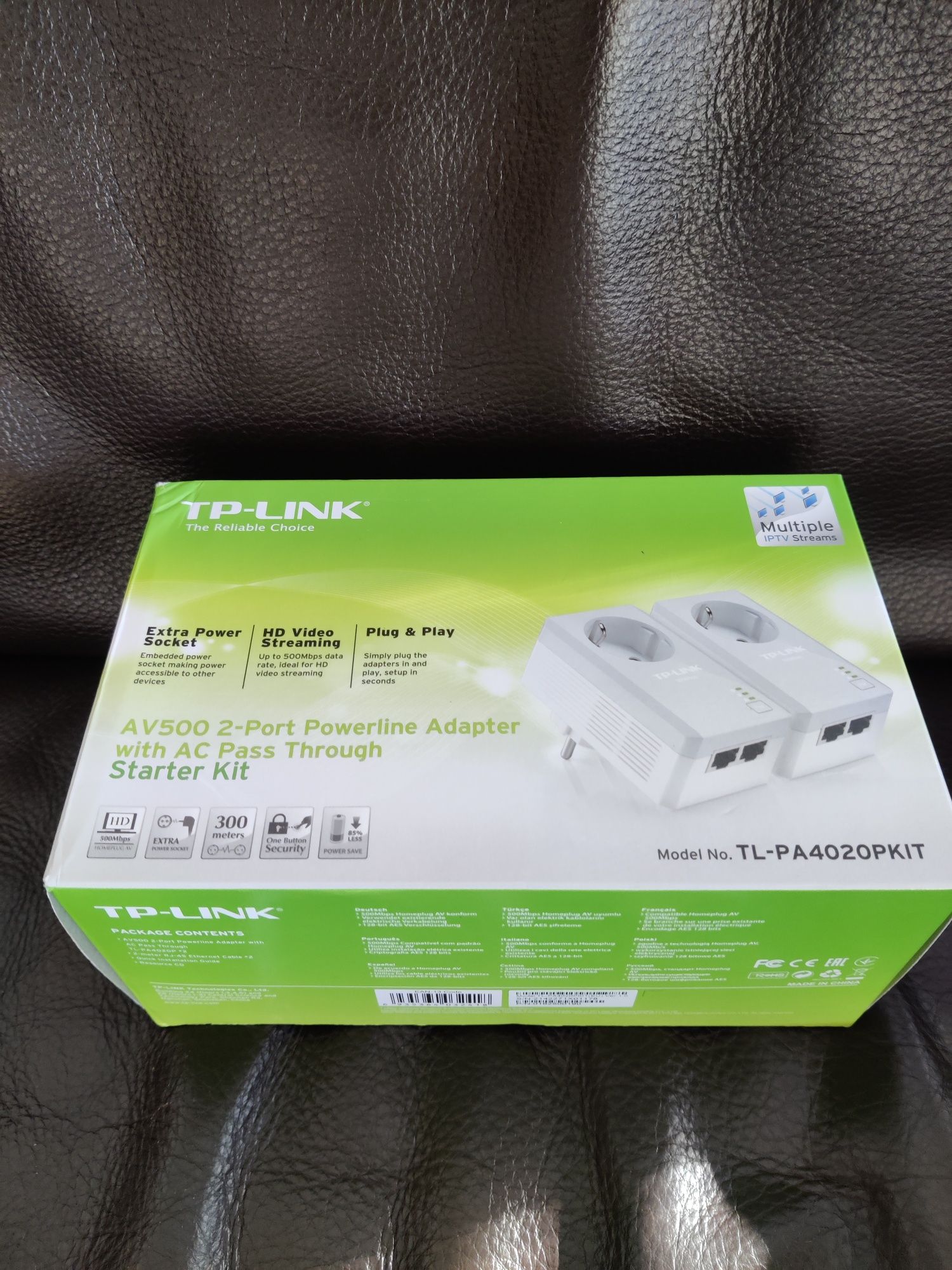 Powerline--TP-Link TL-PA4010PKIT AV500 Powerline Adapter with AC Pass