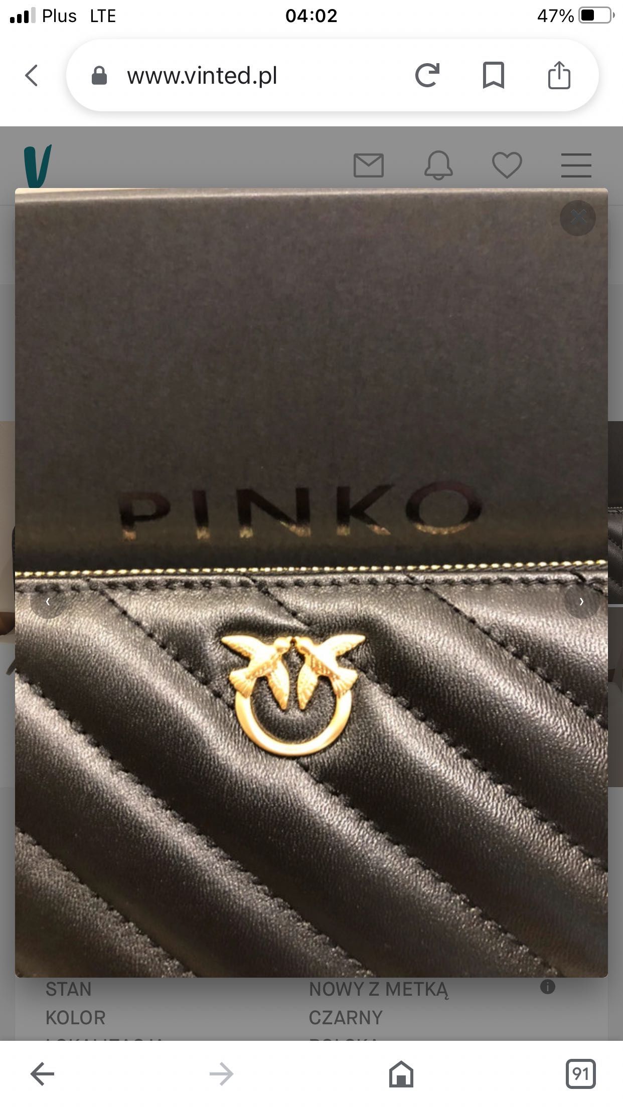 Duży skórzany portfel Pinko