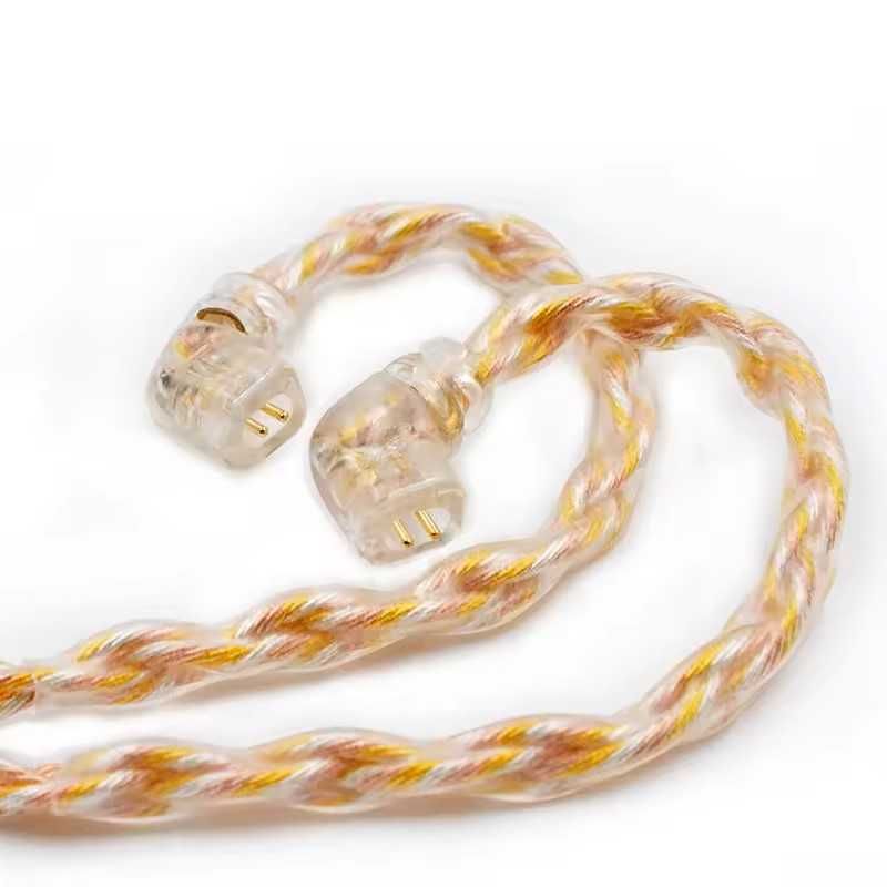 ⇒ Кабель KZ 8 Core Gold/Silver для навушників 2Pin 3.5mm