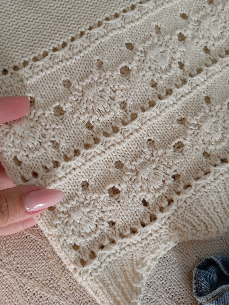 ZARA jeansy typu paperbag o kroju baggy i nowy  top crochet