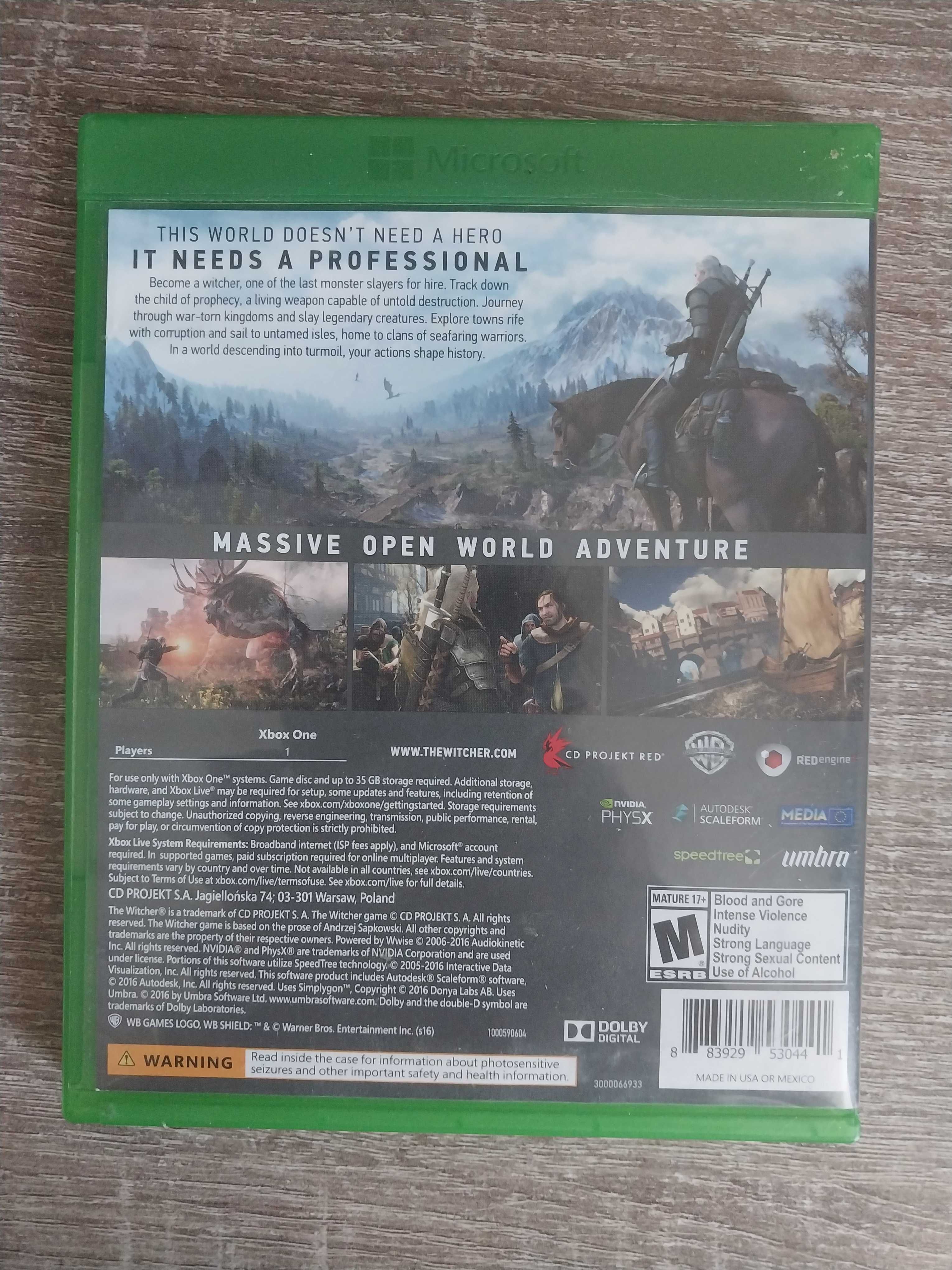 Диск Witcher 3 Xbox One