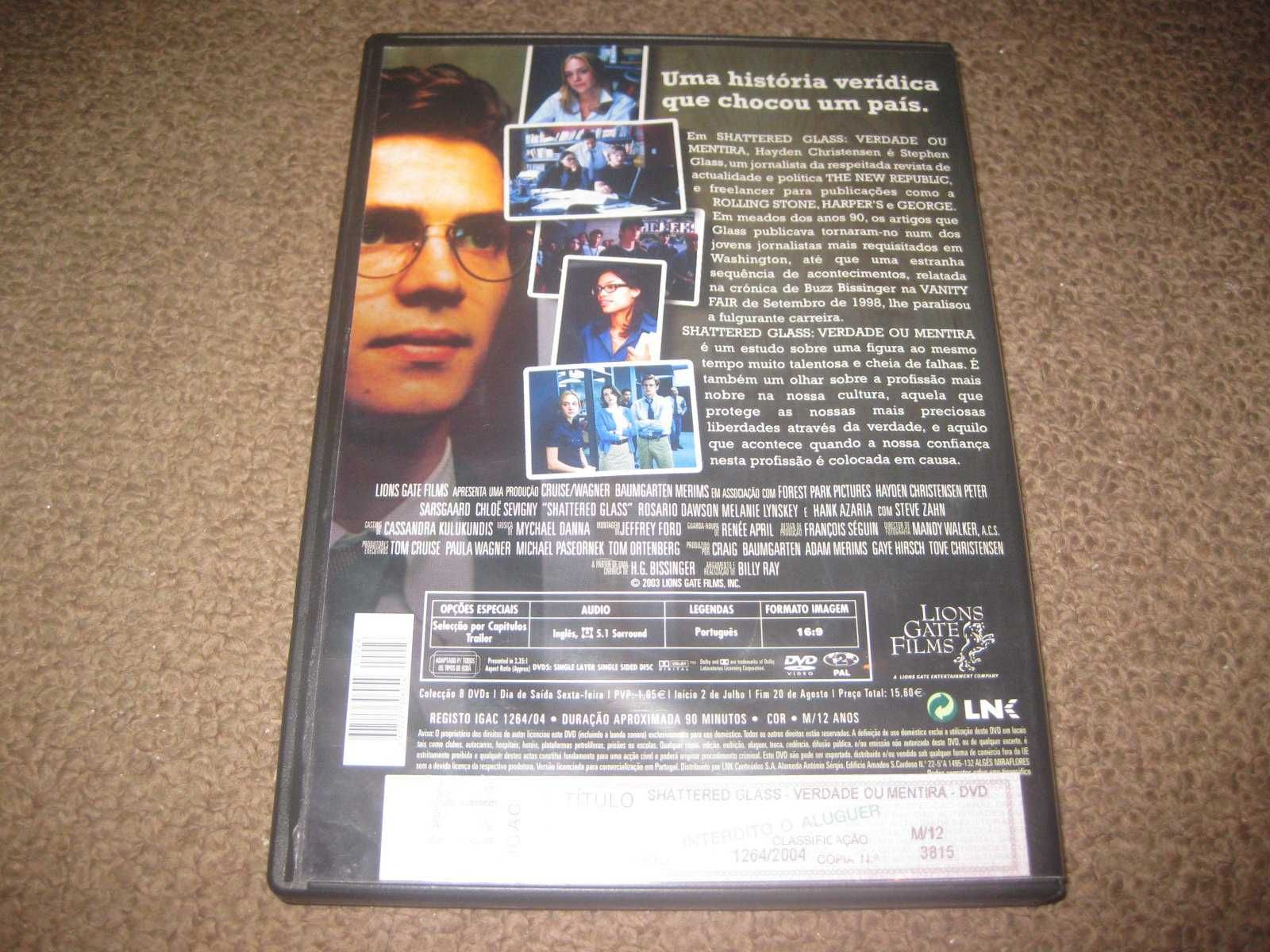 DVD "Shattered Glass: Verdade ou Mentira" com Hayden Christensen