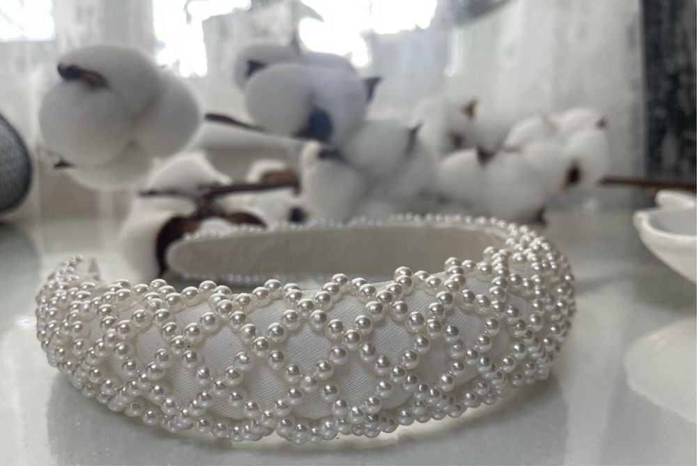 Шовковий обруч перлинами