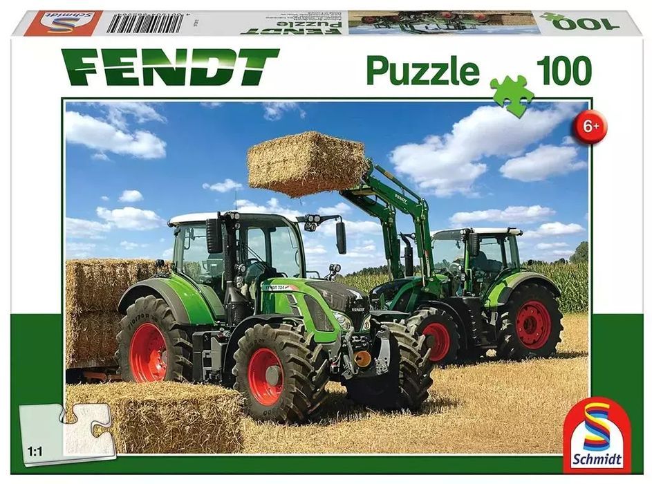 Puzzle 100 elementów. Fendt. Traktory: 724 Vario 716 Vario. Schmidt