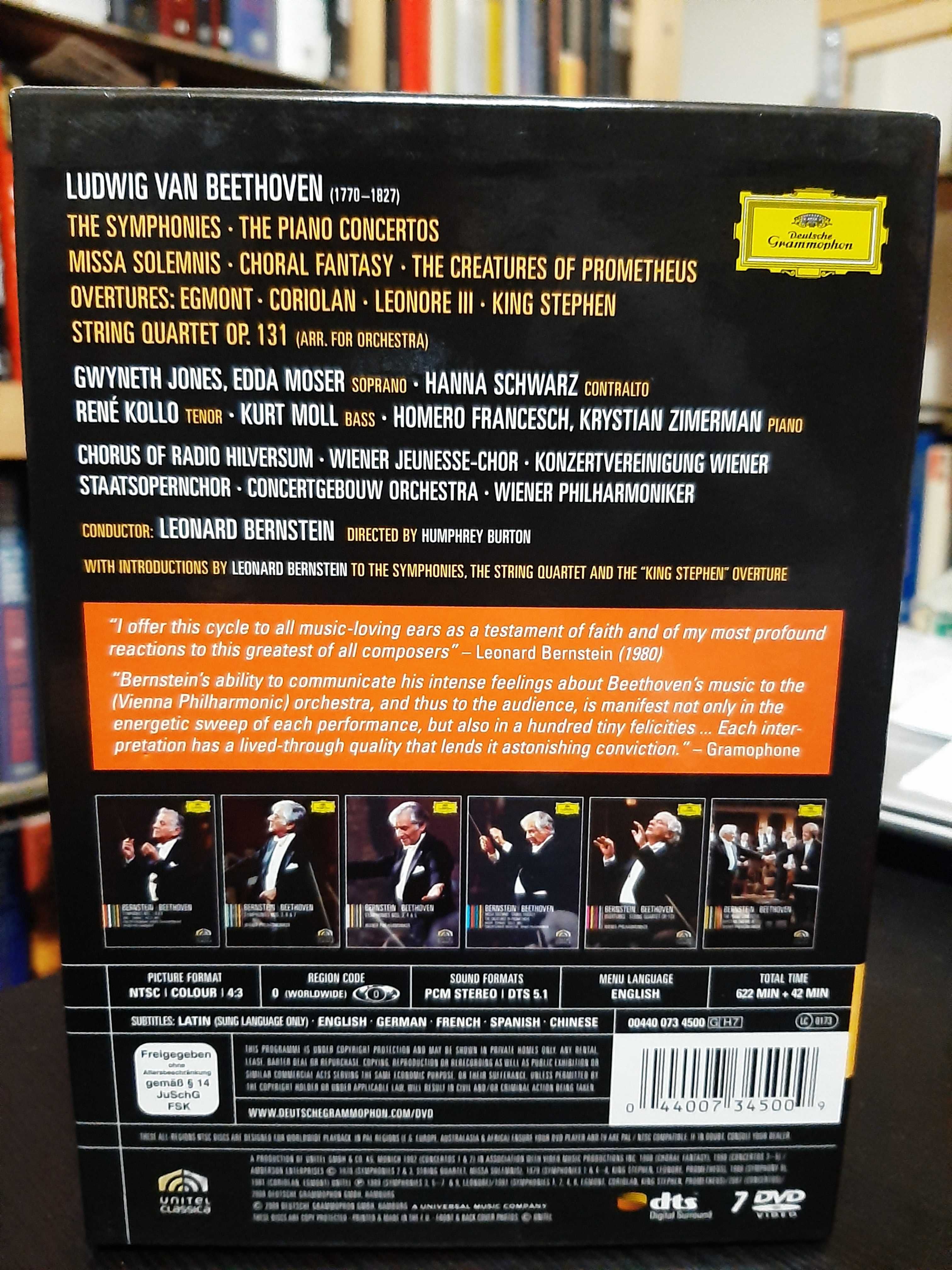Beethoven – Symphonies, Missa, Piano Concertos – L. Bernstein – 7 DVD