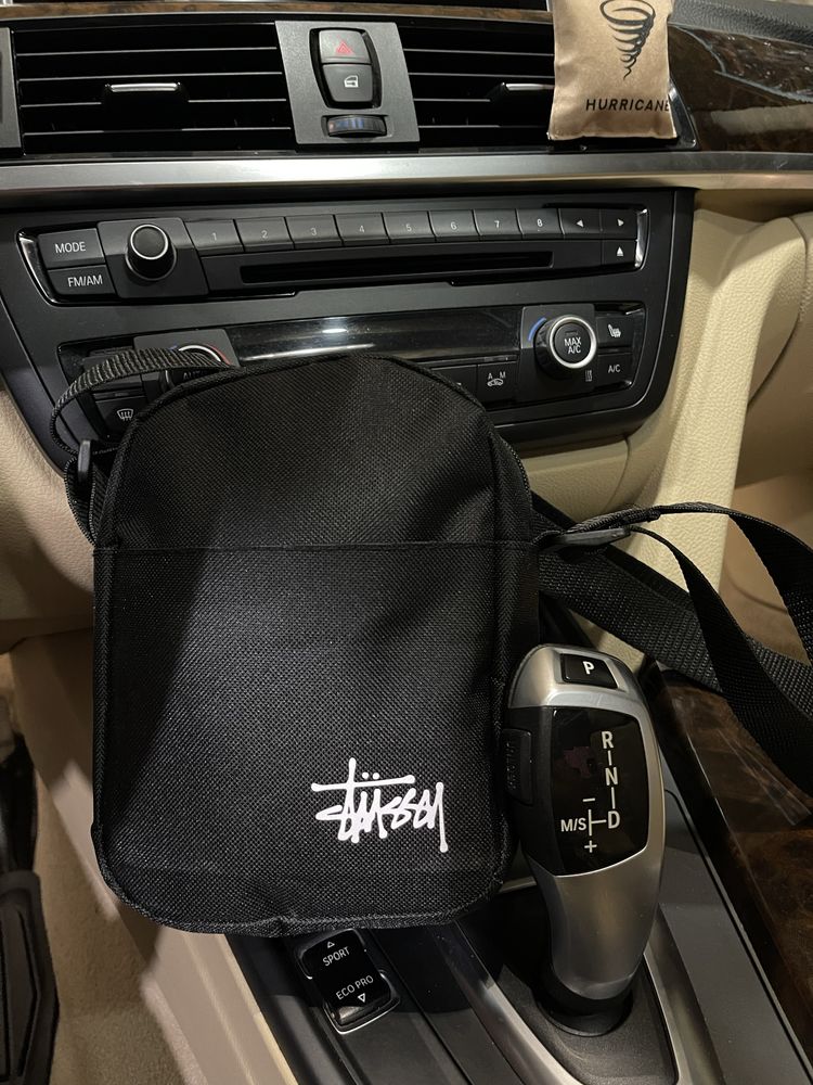 Барсетка через плечо стусси бренд чорна маленька оригинал STUSSY