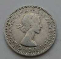 UK Great Britain 6 Pence 1954. Six Cents coin. Elizabeth II.
