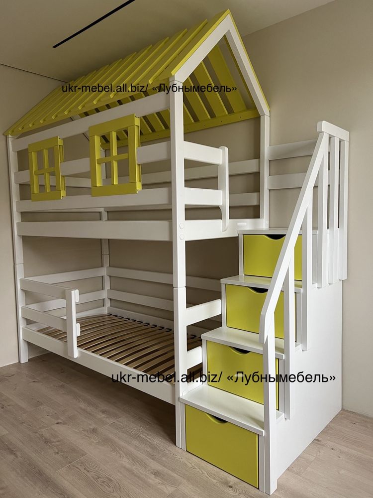 деревянная кровать Дом9, двоярусне (двоповерхове) ліжко