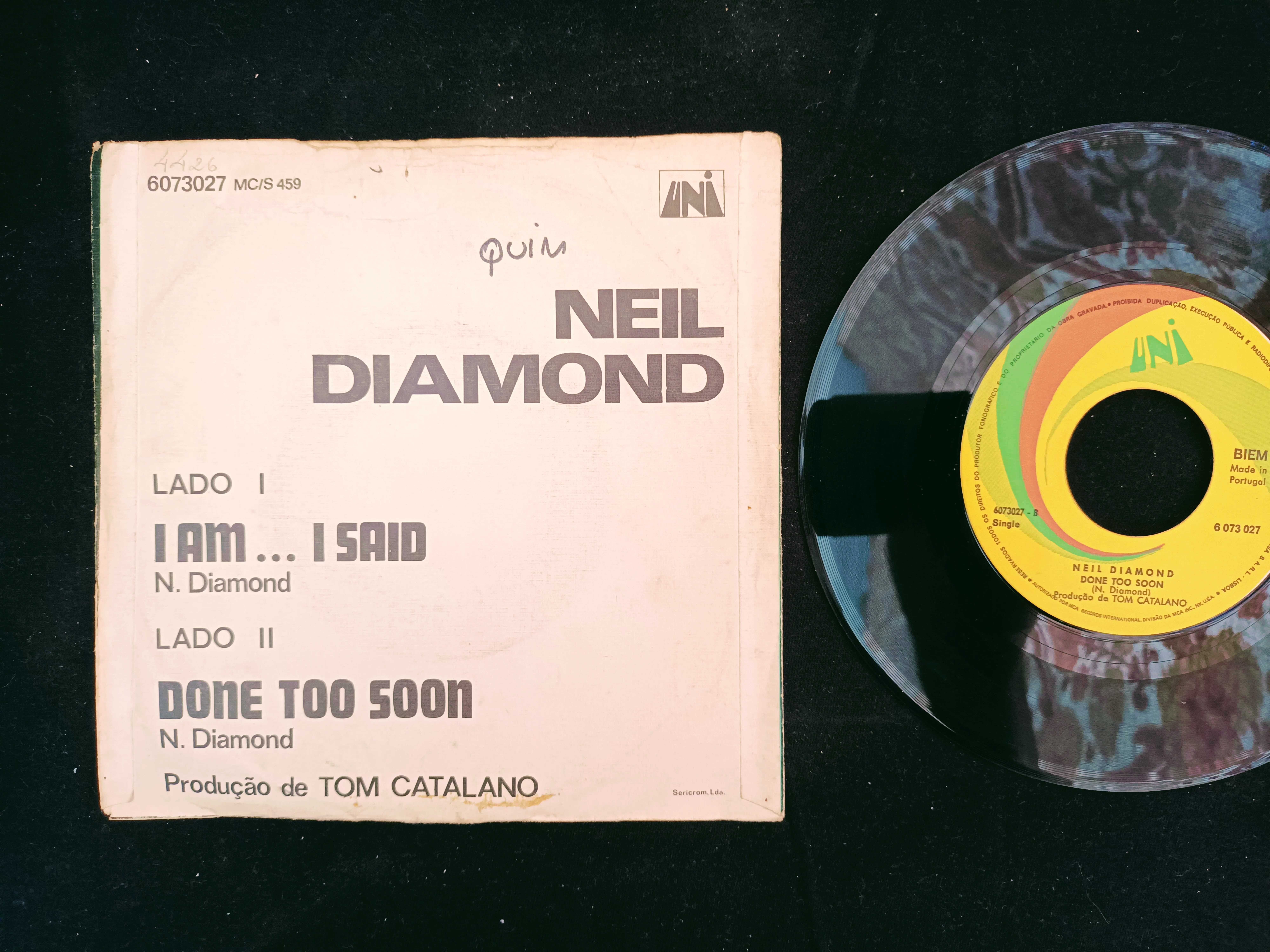 Disco de Vinil 45 RPM – NEIL DIAMOND – I Am... I Said ...