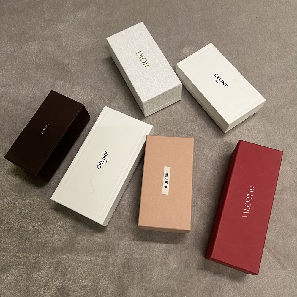 Pudełka na okulary Chloe Miu Miu Celine Valentino