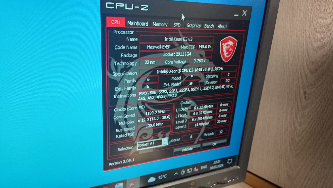 Supermicro X10SRI-f. Xeon E5-1650v3 32gb ram.