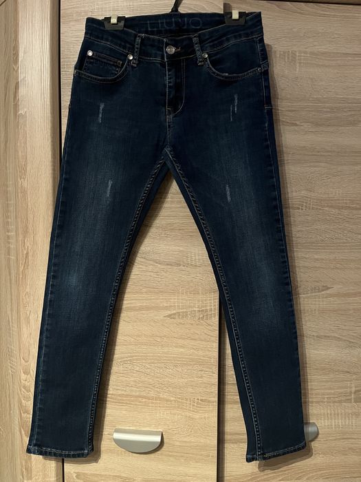 Damskie granatowe jeansy, dżinsy proste, regular 28, M/38/10