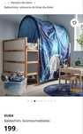 Lozko nowe Ikea Kura z materacem i baldachimem