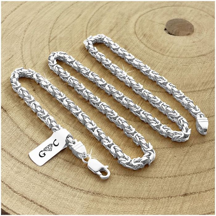 Gruby Srebrny Łańcuszek Damski Splot Królewski Srebro 925/65cm/4,3mm+G