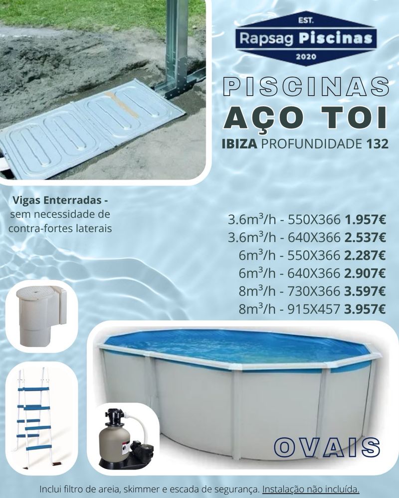 Piscinas RAPSAG aço TOI