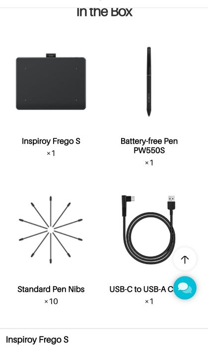 Tablet de desenho digital Huion Inspiroy Frego S