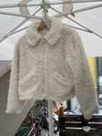 Casaco branco de senhora On Line fashion club, com pelo