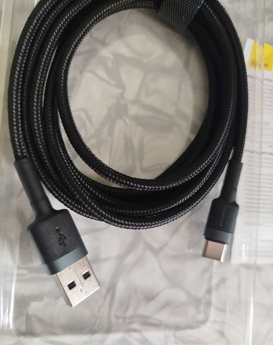 Якісний кабель Baseus для зарядки та передачі даних чорний 2 метри