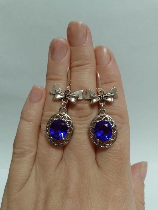 Винтажный серебряный комплект , кольцо 925 пробы.  Натуральные камни .