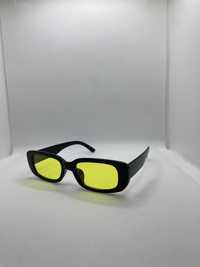 Okulary przeciwsłoneczne czarne z żółtymi szkłami