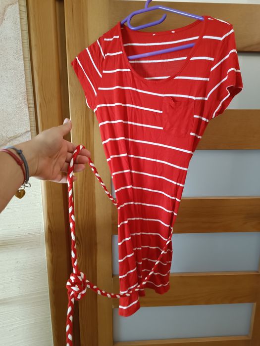 Tunika w paski czerwono białe