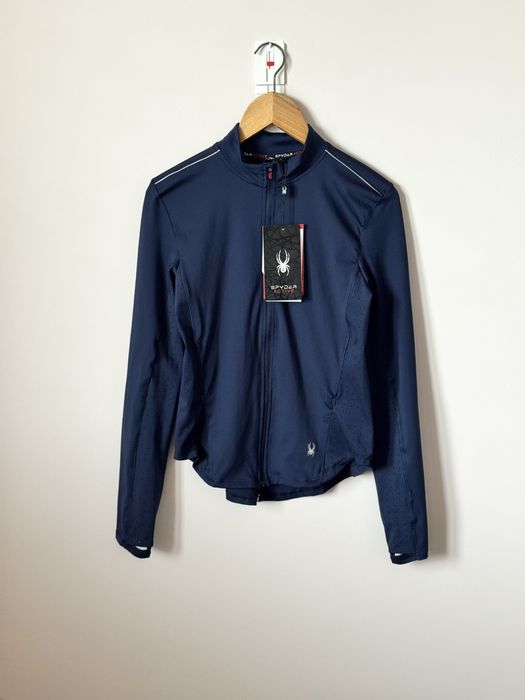 Granatowa, lekka, damska bluza treningowa na zamek Spyder Active S