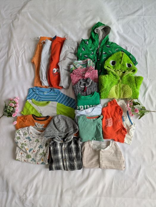 Mega zestaw ubranek paka komplet dla chłopca 74 tanio