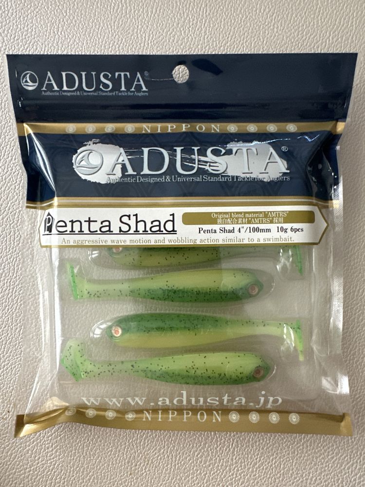 Jmc / Adusta Penta Shad 4” - 10 cm / Green Chartreuse Seed Shiner