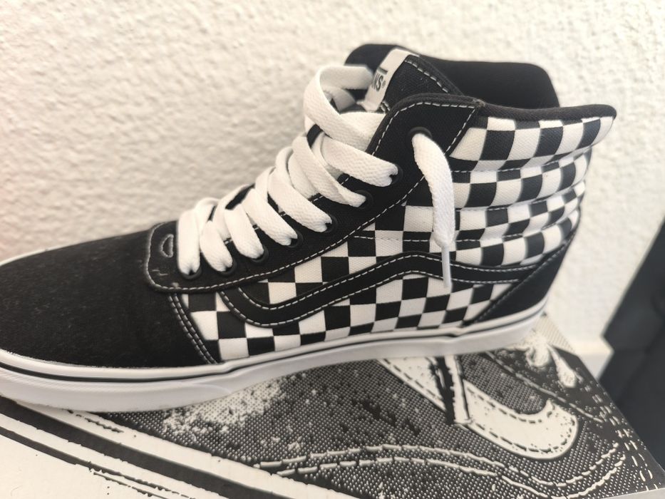 Vans cano alto xadrez