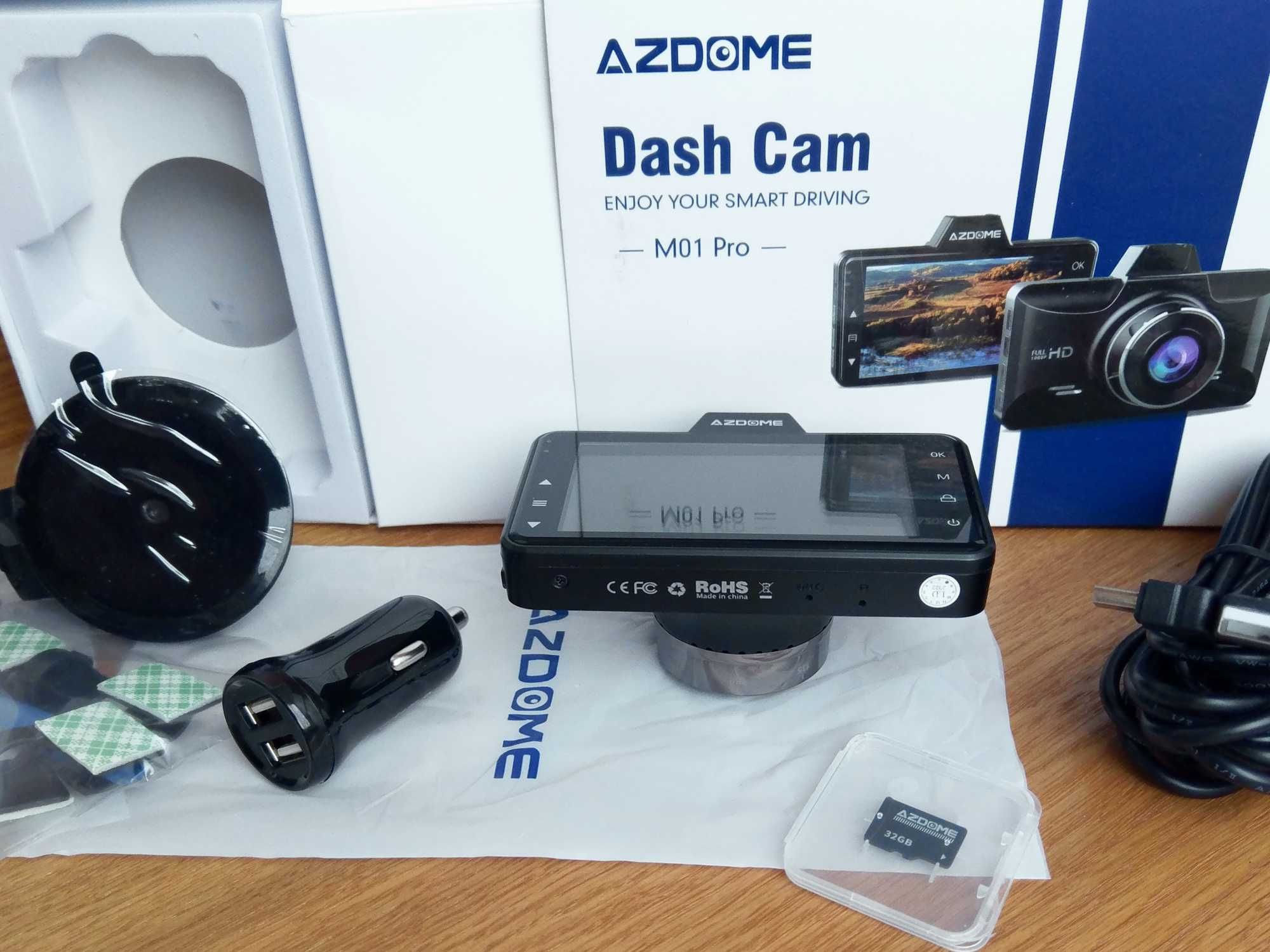 Видеорегистратор Azdome M01 Pro Full HD. Ночная и аварийная автозапись