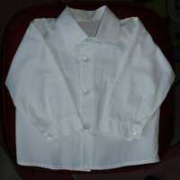 Koszula biała na chrzest i 2 koszule gratis r.74