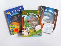 Zestaw 3 szt książek Akademia Mądrego dziecka w arktyce, na farmie, w