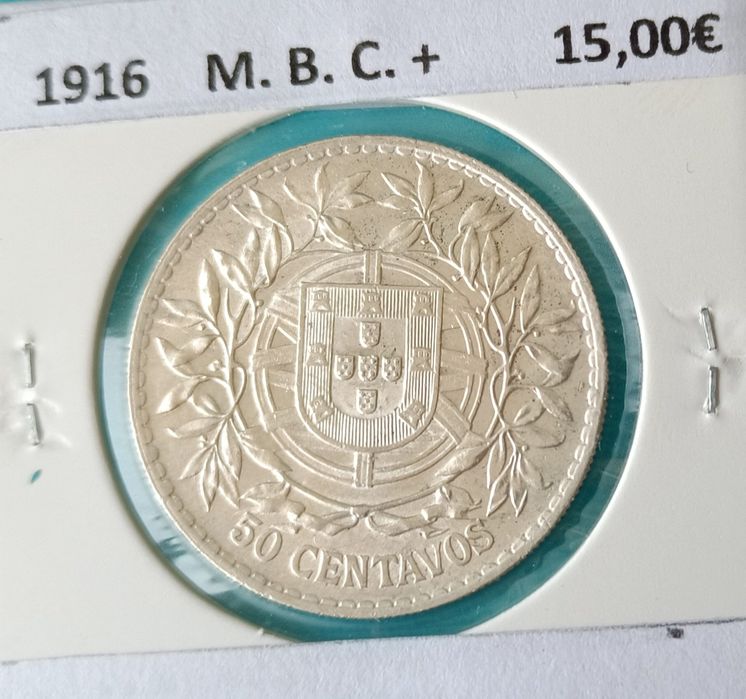 3 Moedas  de 50 centavos da 1⁰ República Portuguesa ( prata )