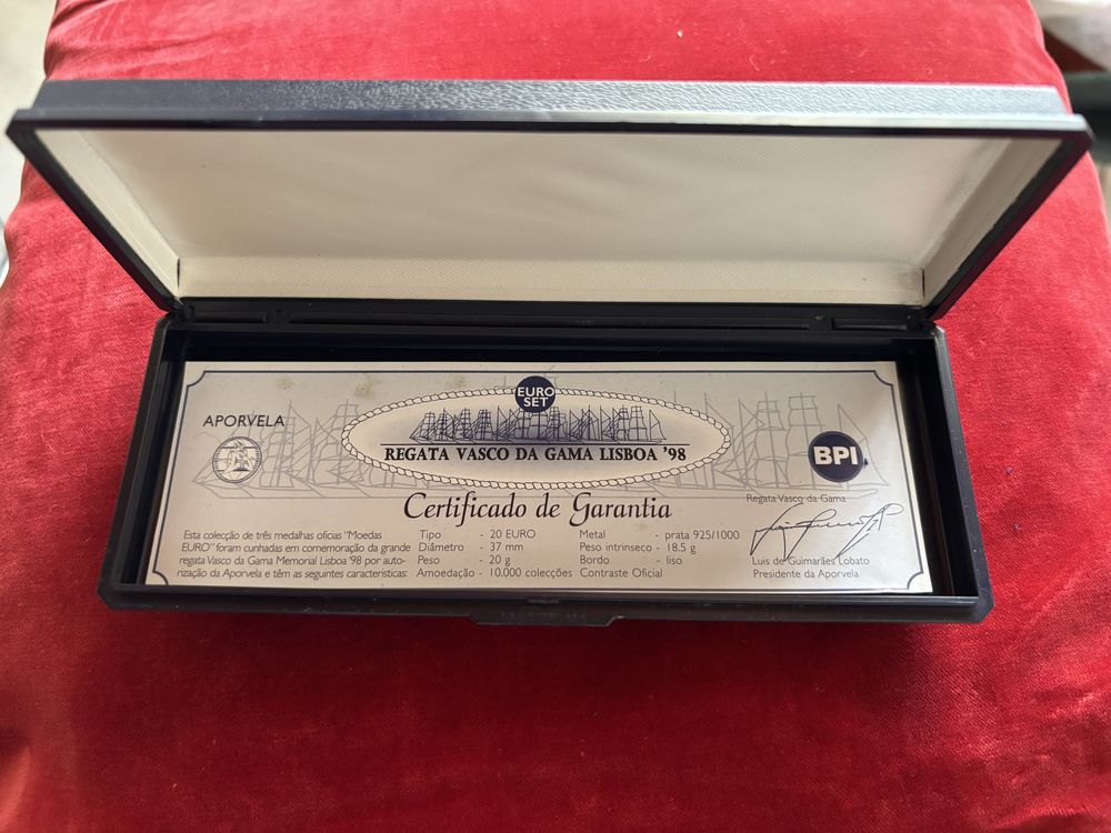 Regata VASCO DA GAMA 1998, conjunto de 3 moedas em prata