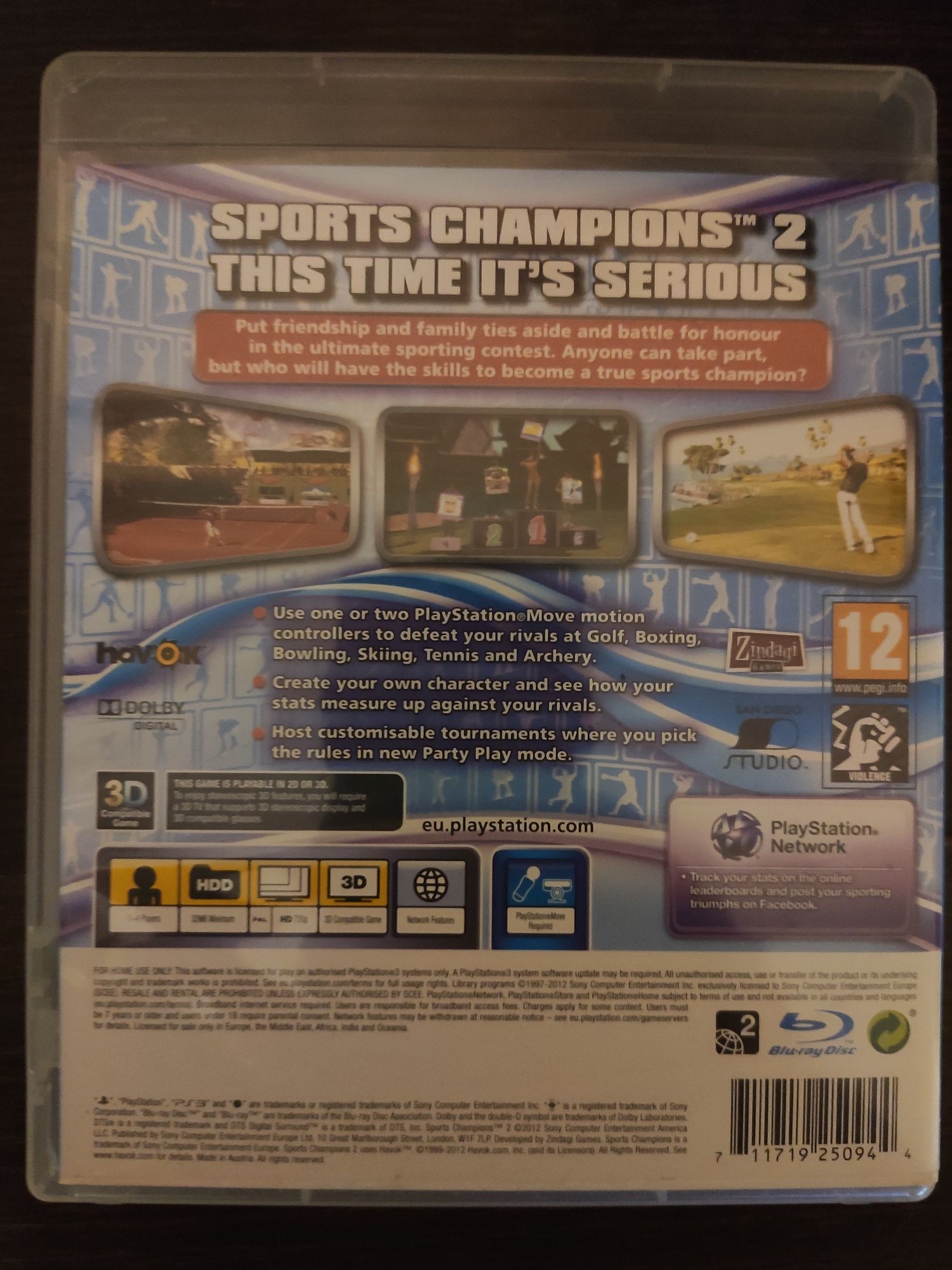 Dwie gry Sports Champions i Sports Champions 2 PS3