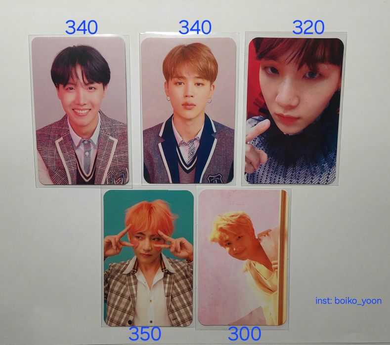 Оригінальні картки bts з альбомів love yourself: answer