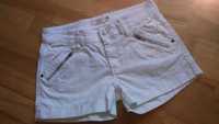 Spodenki białe krótkie S-M jeans szorty dżinsowe 36-38 suwaki