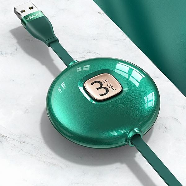 USAMS Kabel U69 3w1 1m niebieski/blue(lightning/microUSB/USB-C)