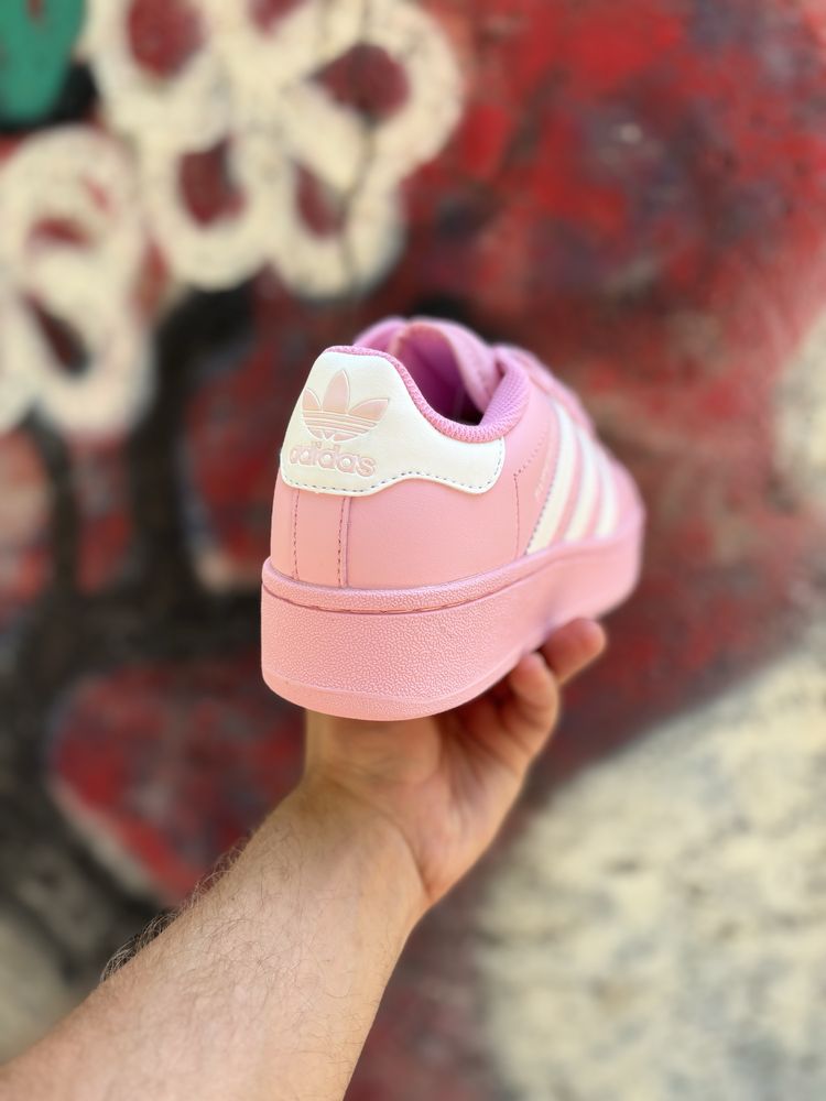 Женские кроссовки Adidas Superstar Platform Pink White