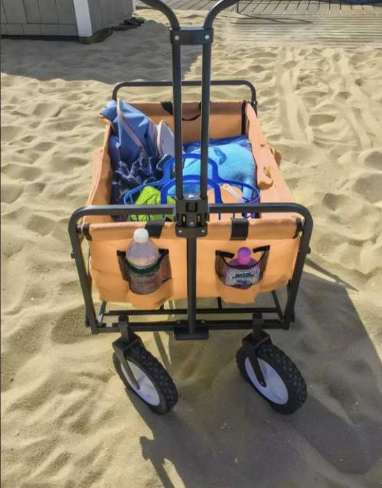 NOWY Wózek Transportowy Kemingowy Składany Duży Wózek Ogrodowy Plażowy