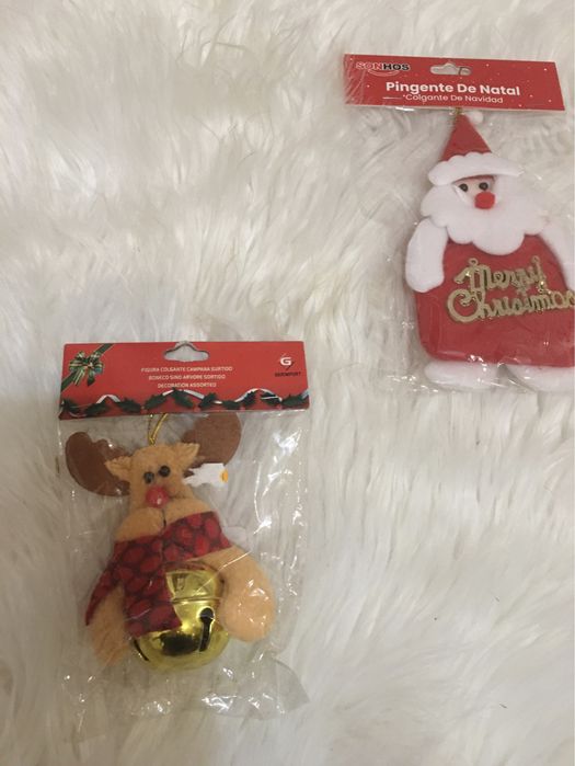 1 Pai Natal e uma Rena para pendurar na Arvore de Natal