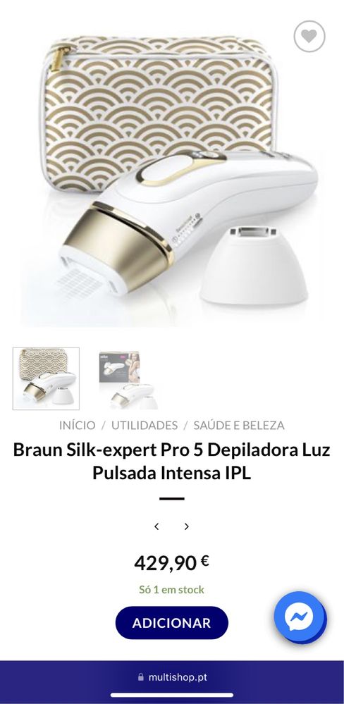 Depiladora Luz Pulsada BRAUN Silk Expert Pro 5 com acessórios