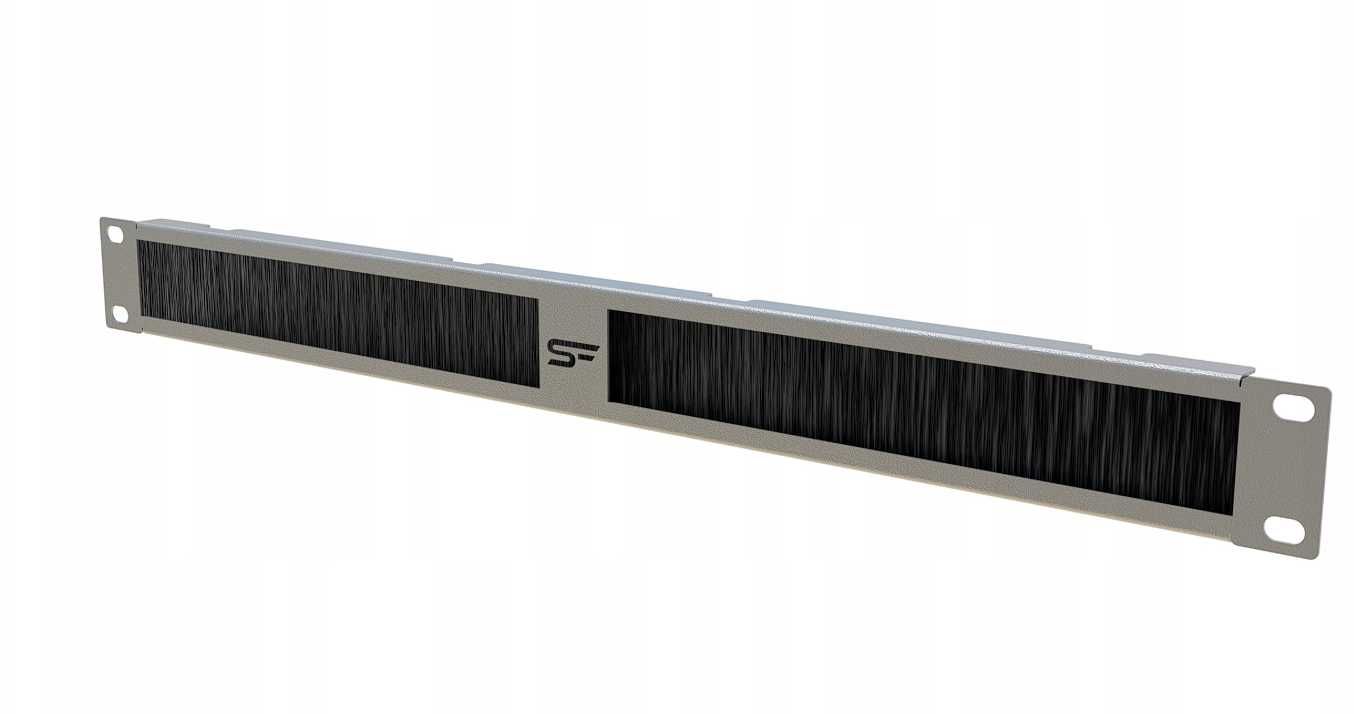 Panel Przelotowy Przepust Kablowy RACK 19" 1U Szczotka Szary Stalflex