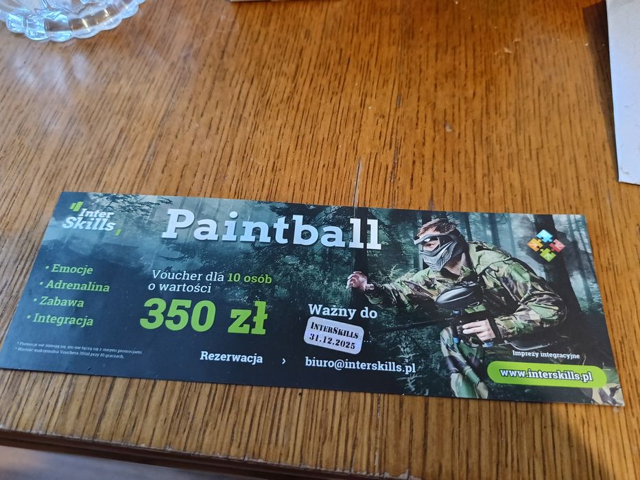 Voucher na Pintball dla 10 osób wartości 350 zł
