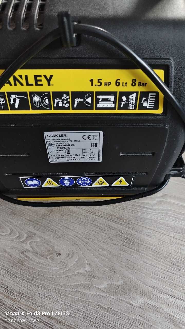 Stanley kompresor bezolejowy sprężarka 6l 8 bar