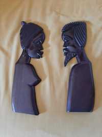 Escultura de madeira africana - parede