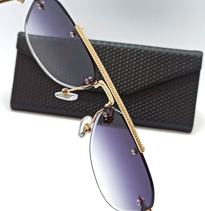 Chopard очки капли унисекс серо фиолетовый градиент в золотом металле