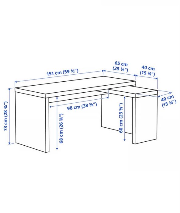 Biurko z wysuwanym panelem IKEA